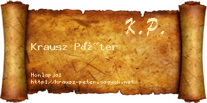 Krausz Péter névjegykártya