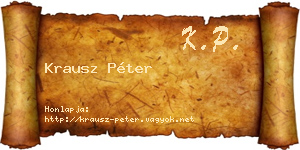 Krausz Péter névjegykártya