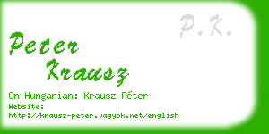 peter krausz business card