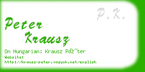 peter krausz business card